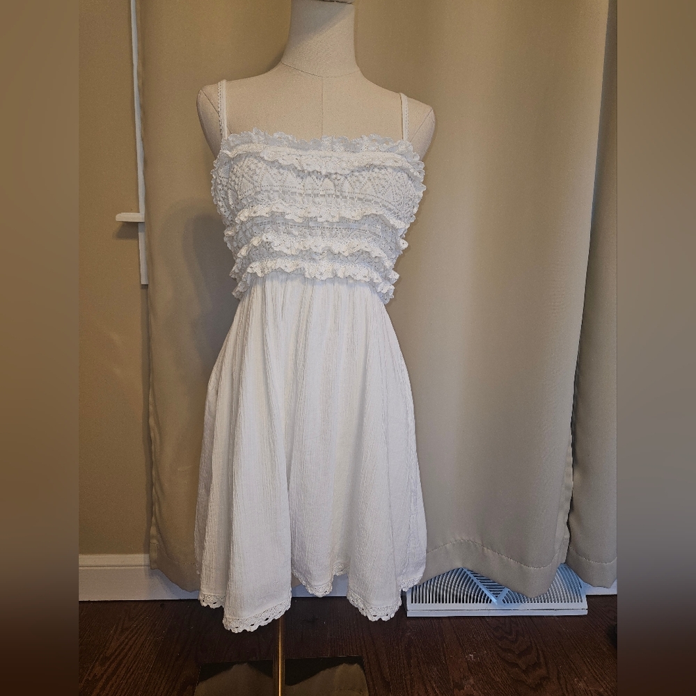 American Eagle White Lace Sun Dress Size S